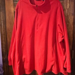 Lands' End Womens Vibrant Red Zip-Up Sweater